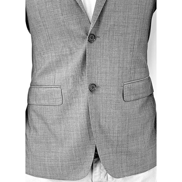 DKNY Gray Wool Single Breast Double Vented‎ Men's Blazer Size 36 R - Picture 3 of 12